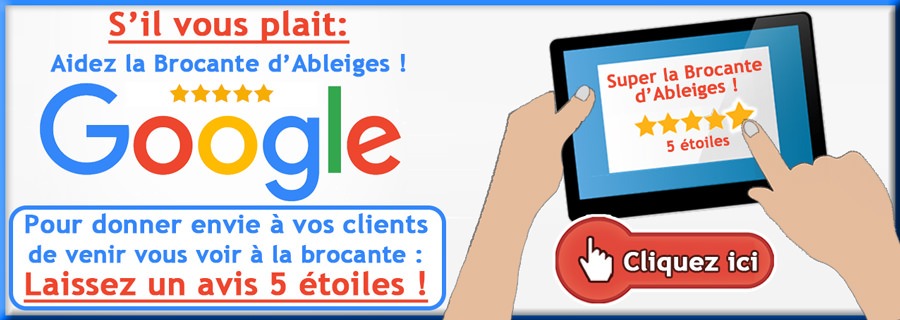 Cliquez ici pour laisser un avis 5 étoiles sur la Brocante d'Ableiges